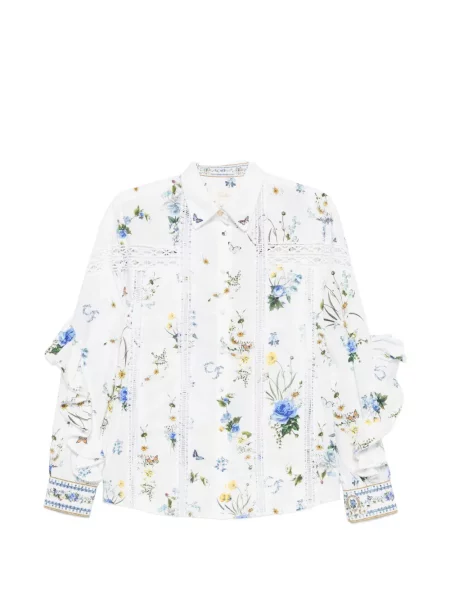Cămașă Camilla cu model floral cu imagine alb