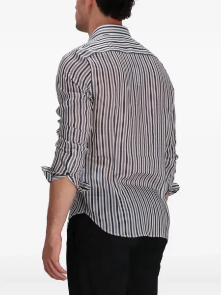 Pruhovaná dlouhá košile Emporio Armani bílá