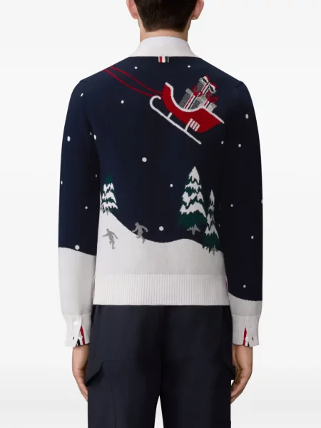 Cardigan Thom Browne din cașmir albastru