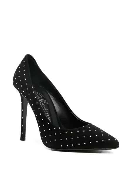 Pantofi cu toc Le Silla din piele de căprioară de cristal negru