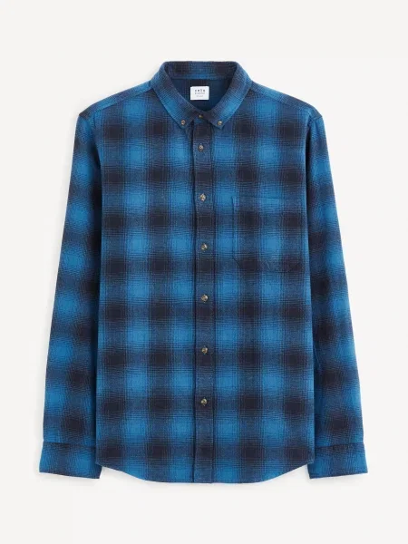 Kostkovaná košile Celio modré