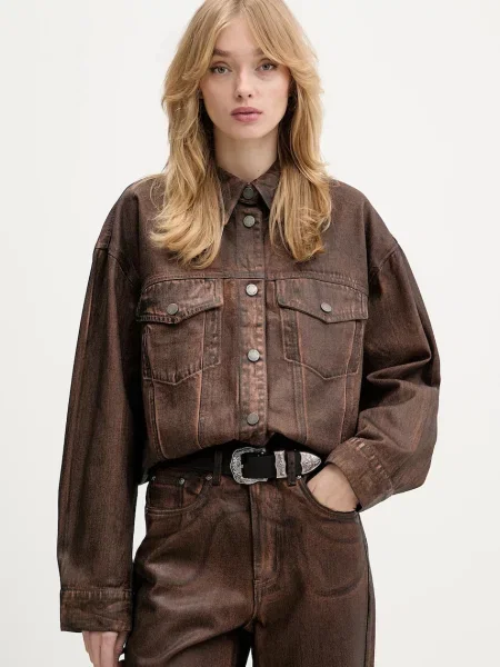 Gestuz geacă jeans maro