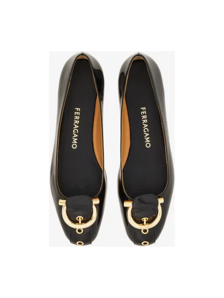 Balerinki Ferragamo skórzane czarne