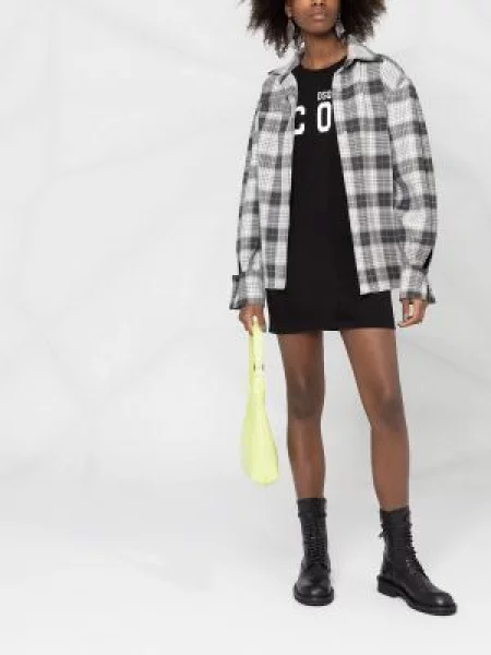 Raštuota kostiumas marškininė suknelė Dsquared2 juoda