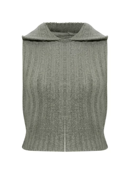 Pulover Rick Owens fără mâneci cu glugă gri
