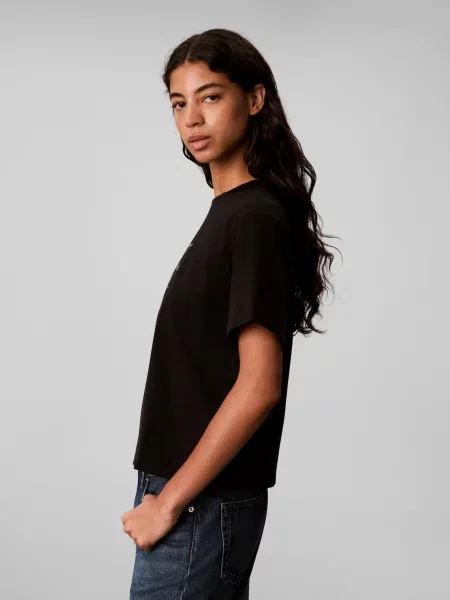 Calvin Klein Jeans Tričko / strieborná čierna