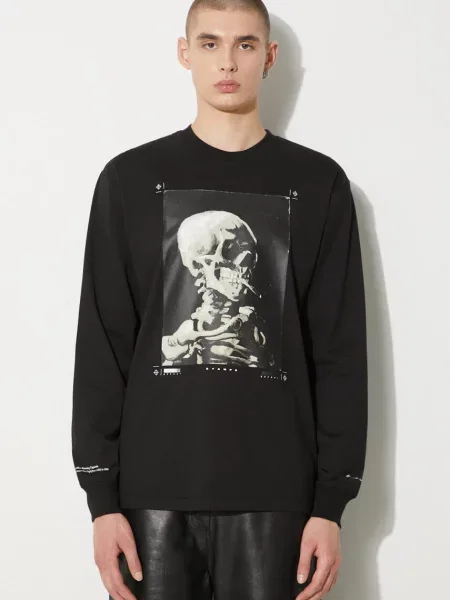 STAMPD longsleeve Skeleton LS Relaxed Tee z nadrukiem czarny