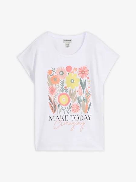 T-shirt z czystej bawełny biała