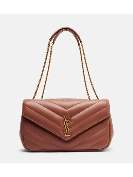 Usnjena torbica Saint Laurent rjava