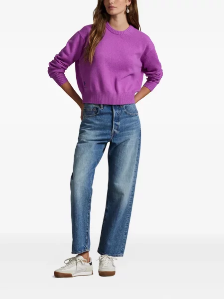 Căciulă Polo Ralph Lauren cu broderie cu dungi cowboy roșu
