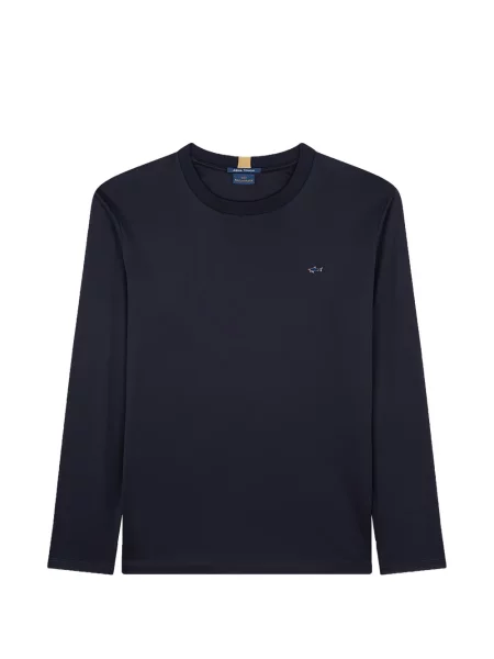 Pulover Paul & Shark cu broderie albastru