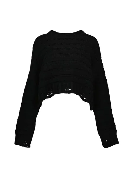 Maison Margiela Swetry Kobieta M Wełniany Sweter z Okrągłym Dekoltem czarny