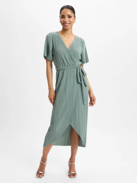 Y.A.S sukienka kopertowa YASOlinda Kobiety Sztuczne włókno jednolity 34 zielony