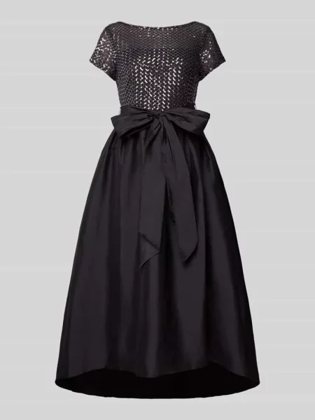 Sukienka midi o kroju regular fit z ozdobną kokardą Adrianna Papell czarna