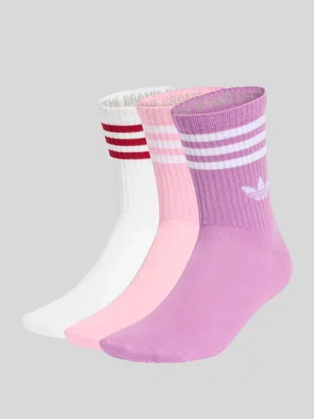 Skarpety z mieszanki bawełny w zestaw 3 szt. Adidas Originals różowe