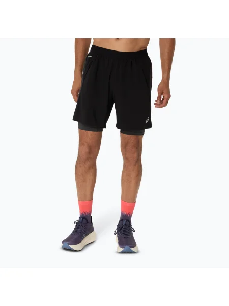 Pantaloni scurți de alergare pentru bărbați ASICS Road performance black/graphite grey negru