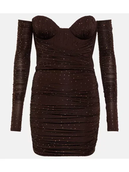 Rochie Alex Perry din jerseu maro