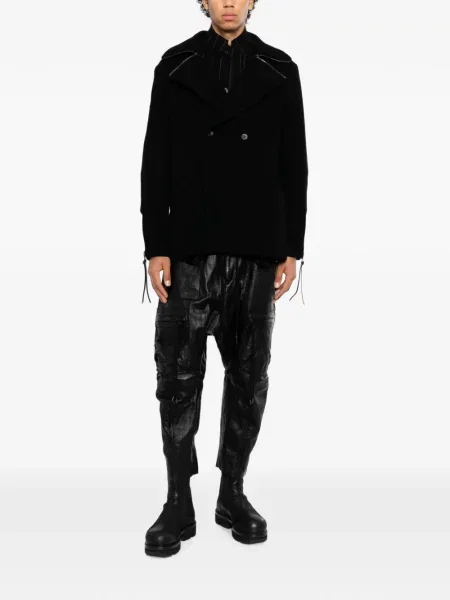 Palton D Hygen din tweed negru