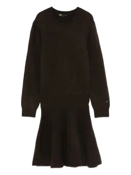 Rochie midi Maje tricotate până la genunchi de costum maro