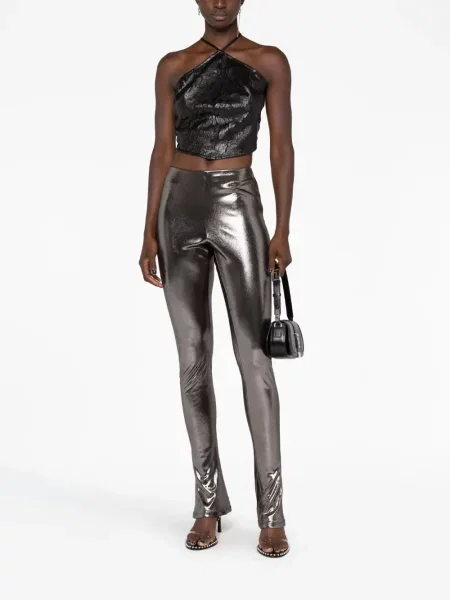Laminuotas kelnės Blumarine pilka