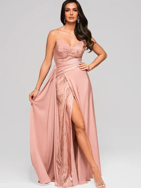 Rochie de seară Edoti de costum roz