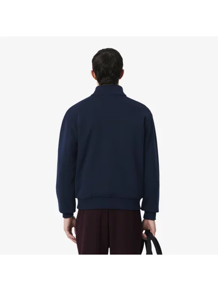 Lacoste Bluza Z Kołnierzem Na Z Dresówki granatowa