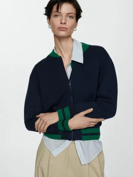 Кардиган MANGO Chaito віскоза/поліестер синій