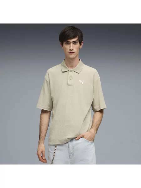 PUMA koszulka polo Wardrobe Essentials o pudełkowym kroju Akcesoria S beżowy