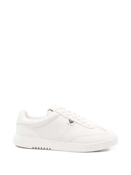 Sneakerși Emporio Armani cu autograf alb