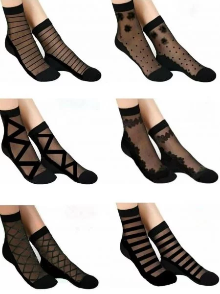 Șosete Dewberry din tul negru