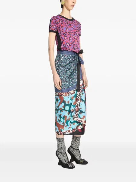 Dugo suknja Dries Van Noten na preklop plava