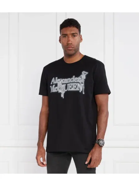 Alexander McQueen Tricou NEON SKEL negru
