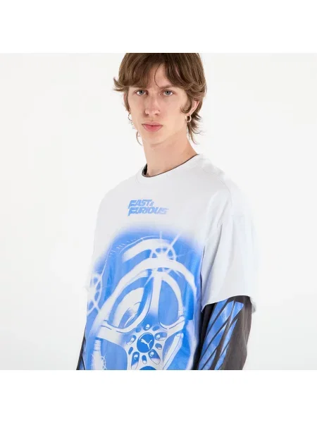 T-shirt Puma x Fast & Furious Ls Tee Puma White/ Dusky Gray XXL biała