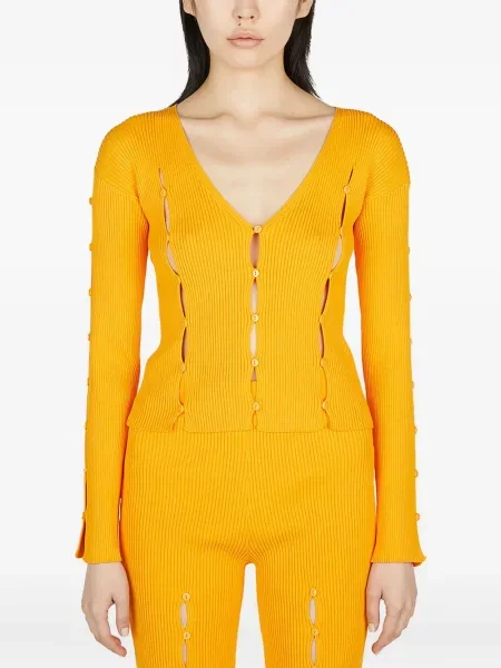 Cardigan Ester Manas tricotate portocaliu