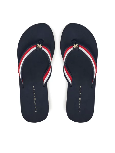 Вьетнамки Tommy Hilfiger на танкетке синие