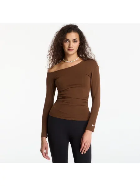 Тениска Nike Sportswear Tight Off-Shoulder Long-Sleeve Top Cacao Wow/ Sail M