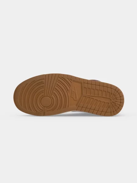 Jordan Členkové tenisky AIR JORDAN 1 tmavohnedá / svetlofialová / pastelovo / staroružová oranžová