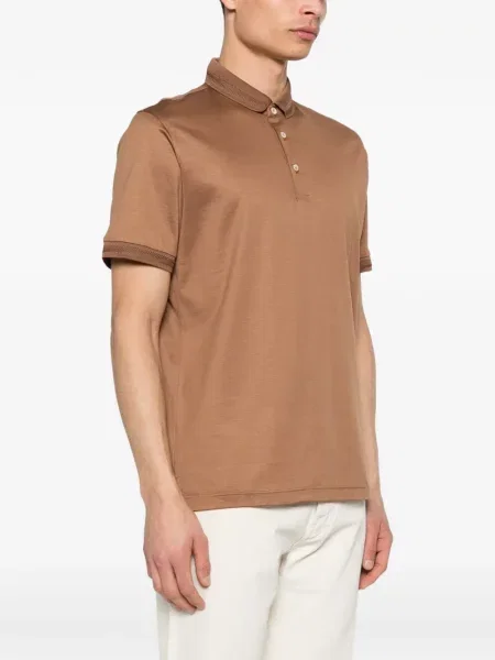 Polo Corneliani scurt maro