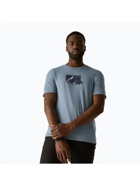 Tricou de trekking pentru bărbați REGATTA Fingal Stretch dusky blue albastru