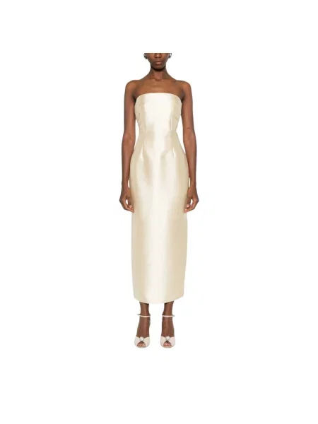 Sukienka wieczorowa Solace London bez ramiączek biała