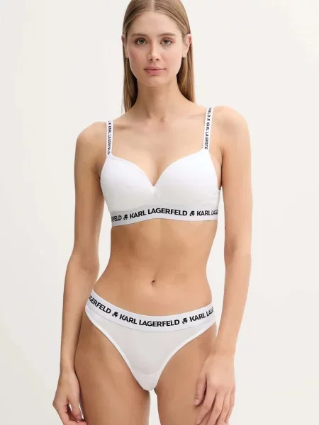Podprsenka Karl Lagerfeld LOGO PADDED biela