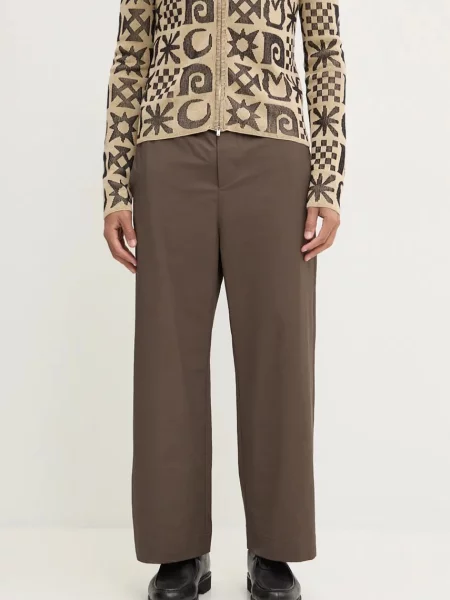 Hlače Nanushka ARNAUD rjava