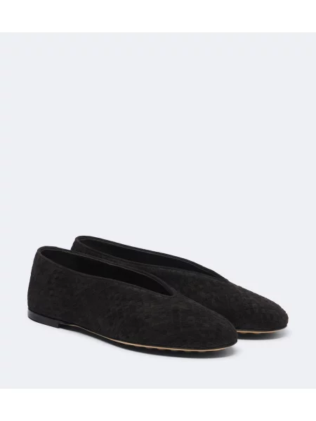 Balerini Bottega Veneta din piele de căprioară negru
