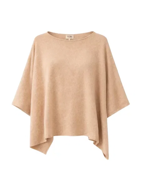GOBI Cashmere Pulover Women's Timeless Knitted Poncho' bej