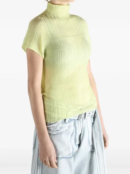 Top Issey Miyake plisat galben