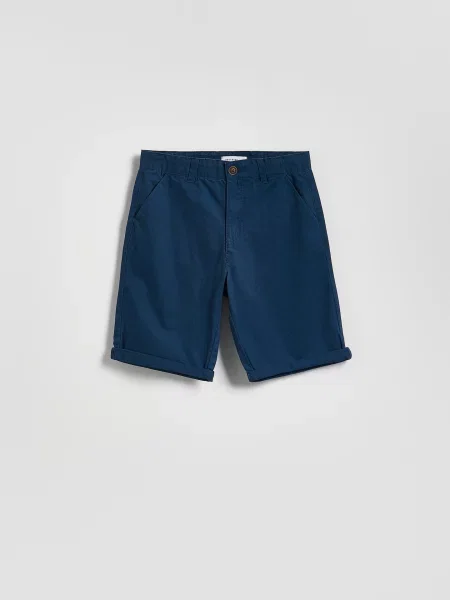 Reserved Hladké chino šortky tmavomodrá