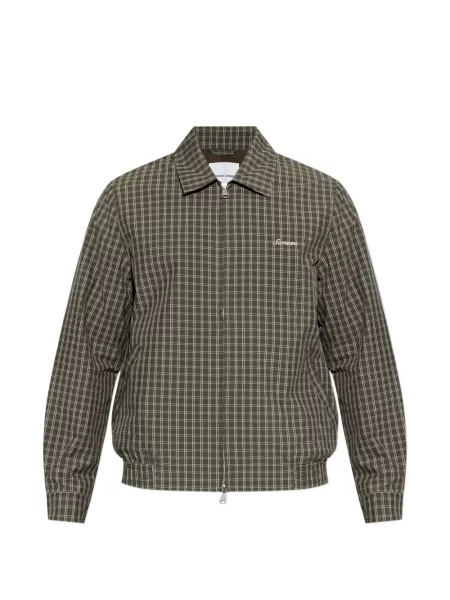 Geacă Samsøe Samsøe în carouri verde