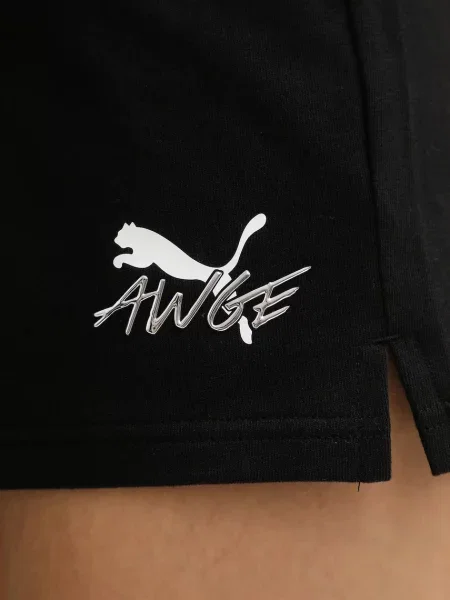 Шорты Puma с высокой посадкой с аппликацией черные