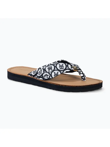 Дамски джапанки Tommy Hilfiger Emblem Elevated Beach Sandal space blue синьо