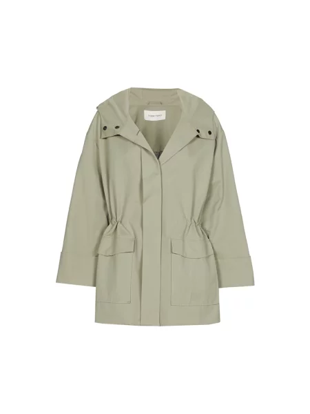 Krótka parka Marie Méro z kapturem zielona